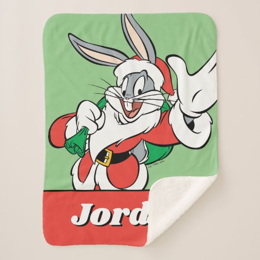 BUGS BUNNY™ Santa Waving Sherpa Deken (Voorkant)