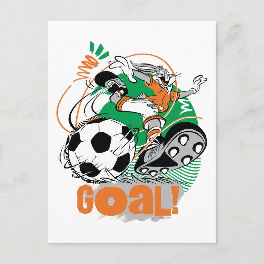 BUGS BUNNY™ Soccer Goal Briefkaart (Voorkant)