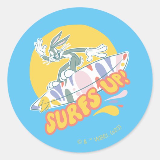 BUGS BUNNY™ - Surft omhoog! Ronde Sticker (Voorkant)