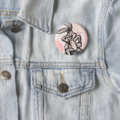 BUGS BUNNY™ Thinker Light Roze Ronde Button 5,7 Cm (In situ)