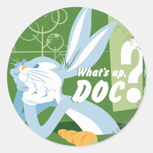 BUGS BUNNY™ Wat is er aan de hand, Doc? Ronde Sticker (Voorkant)