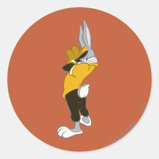 BUGS BUNNY™ Wind op Ronde Sticker (Voorkant)