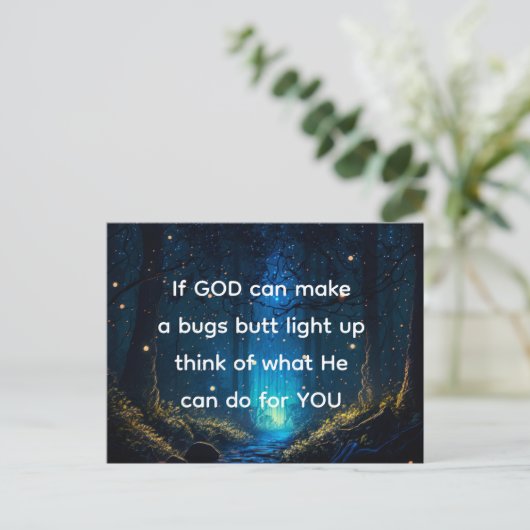 Bugs Butt Light Up Firefly Lightning bug Grappig Briefkaart (Staand voorkant)