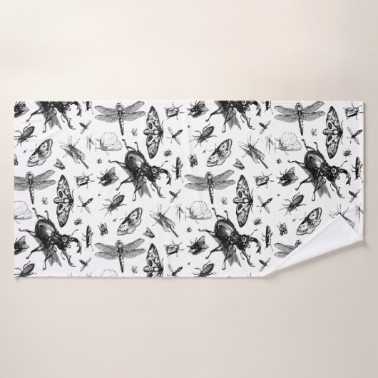 Bugs corrigés gris et noir (Serviette de bain)