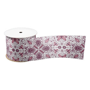 Bugs, donkere magenta en roze op wit lint