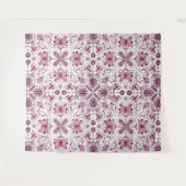 Bugs, donkere magenta en roze op wit wandkleed (Voorkant (horizontaal))