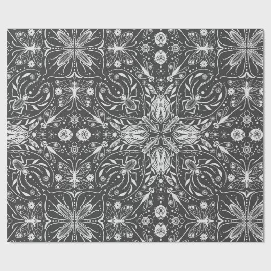 Bugs, gebroken wit op zwart cadeaupapier (Vlak)