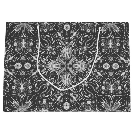 Bugs, gebroken wit op zwart groot cadeauzakje (Voorkant)