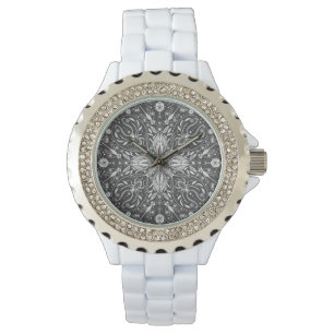 Bugs, gebroken wit op zwart horloge