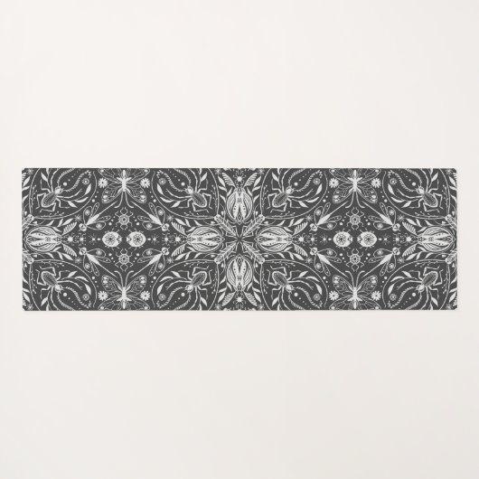 Bugs, gebroken wit op zwart yogamat (Achterkant (horizontaal))