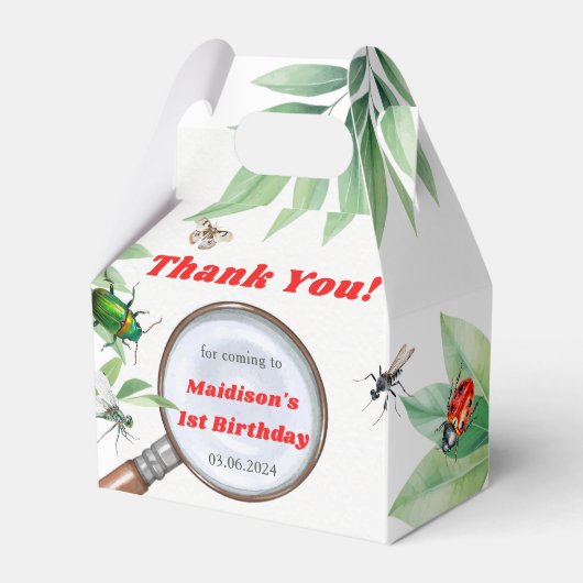 Bugs & Insecten  Boy Verjaardagsfeest Bedankdoosjes (Voorkant Zijde)