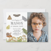 Bugs & Insecten Paddestoel Jongen Verjaardag Foto Kaart (Voorkant)