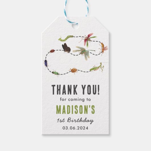 Bugs & Insecten verjaardagsfeestje Cadeaulabel (Voorkant)