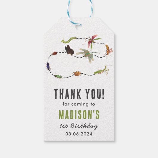 Bugs & Insecten verjaardagsfeestje Cadeaulabel (Achterkant)