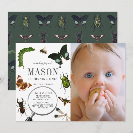 Bugs & Insects  Boy Foto 1 september Kaart (Voorkant / Achterkant)