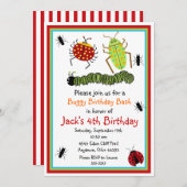 Bugs Insects Ladybugs Ants Birthday Invitations Kaart (Voorkant / Achterkant)