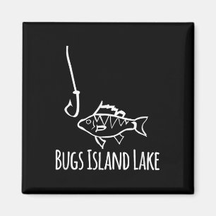 Bugs Island Lake Virginia Vissen Vis Haak Schattig Magneet
