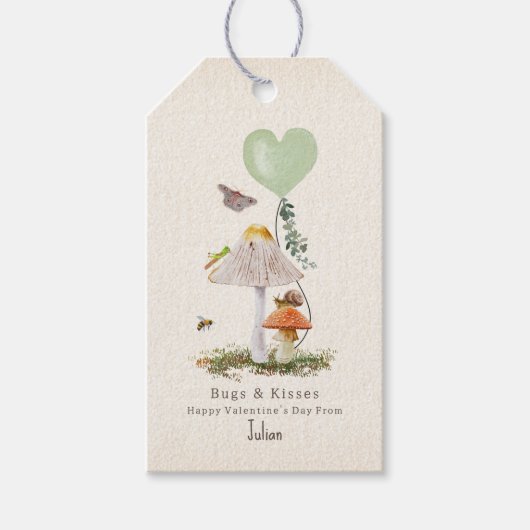 Bugs & Kisses Snail Mushroom Valentijn Cadeaulabel (Voorkant)