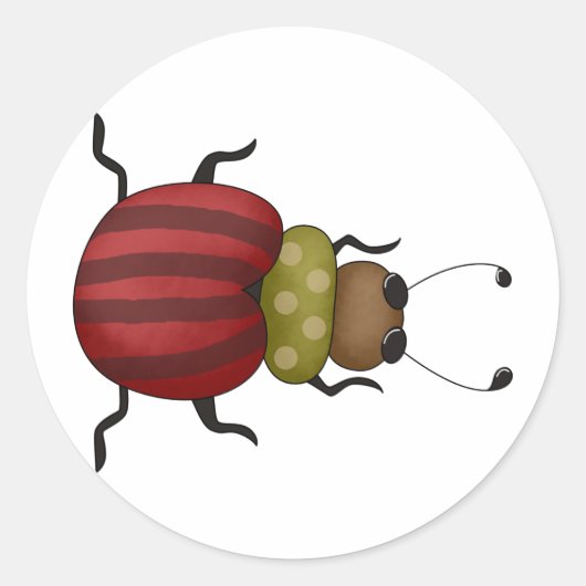 Bugs "n" Blooms ・ Beetel Ronde Sticker (Voorkant)