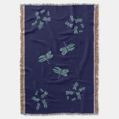 Bugs Pattern Dansende Blue Dragonfly Deken (Voorkant Verticaal)