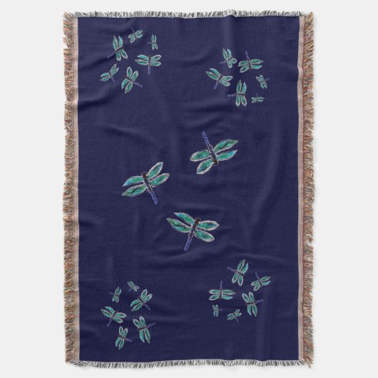 Bugs Pattern Dansende Blue Dragonfly Deken (Voorkant Verticaal)