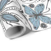 Bugs, zwart en blauw cadeaupapier (Rol Hoek)