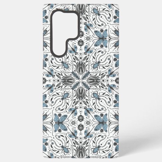 Bugs, zwart en blauw samsung galaxy hoesje (Achterkant)