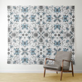 Bugs, zwart en blauw wandkleed (In Situ (horizontaal))