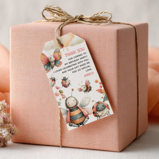 BUGTASTIC Insects Cute Kids' Birthday Thank You  Cadeaulabel