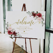 Bugundy Floral Affiche de bienvenue