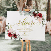 Bugundy Floral Affiche de bienvenue