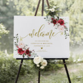 Bugundy Floral Affiche de bienvenue