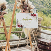 Bugundy Floral Affiche de bienvenue