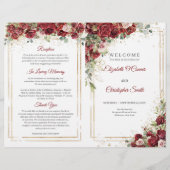 Buhu burgundy et blush roses plié programme (Devant)