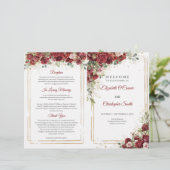 Buhu burgundy et blush roses plié programme (Debout devant)