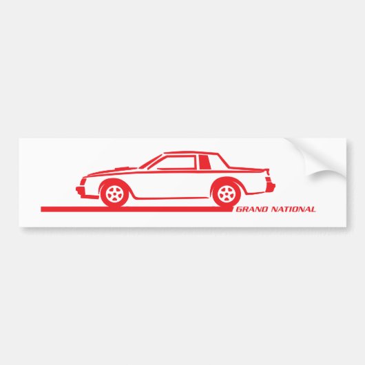 Buick Grand National Red Car Bumpersticker (Voorkant)
