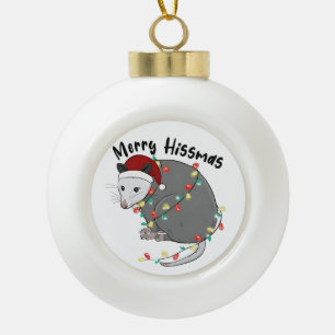 Buidelrat Eet Afval Kerstverlichting Kerstgroet Keramische Bal Ornament