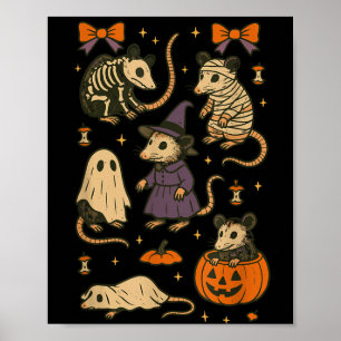 Buidelrat halloween heks mummie skelet spook poster