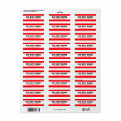 Buig het waarschuwingsetiket niet rood etiket (Full Sheet)