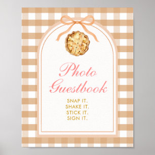 Buig onze kleine schattige taart fotoboek gingham poster