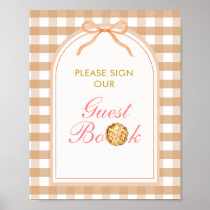 Buig onze Little Cutie Pie Guest Book Gingham Herf Poster