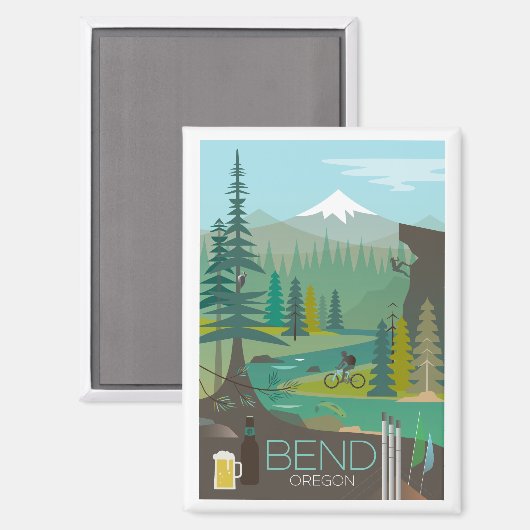 Buig, Oregon koelkastmagneet Magneet (Voorkant / Achterkant)