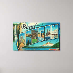 Buig, OregonLarge Letter ScenesBend, OF Canvas Afdruk