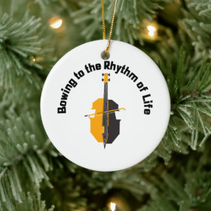 Buigen naar het Ritme van het Leven Cello Keramisch Ornament