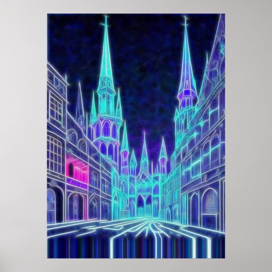 Buigende Akropolis Poster (Voorkant)