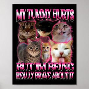 Buik doet grappig pijn brainrot stom dank katten m poster