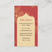 Buikdanseres Marokkaanse boog Visitekaartje (Achterkant)