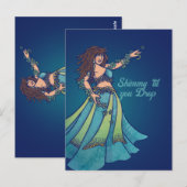Buikdanseres Ruby Teal Kunst Briefkaart (Voorkant / Achterkant)