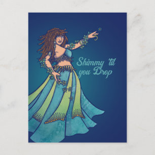 Buikdanseres Ruby Teal Kunst Briefkaart