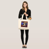 buikdanszak grote tote bag (Voorkant (model))